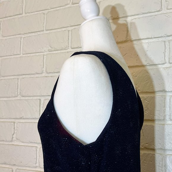 Alyn Paige v-neck sparkly sleeveless maxi  full length evening dress - Picture 6 of 10